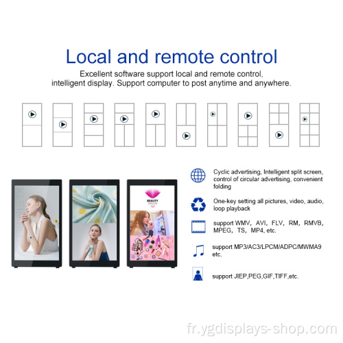 Support de sol de signalisation lcd pour lecteur lcd publicitaire mobile